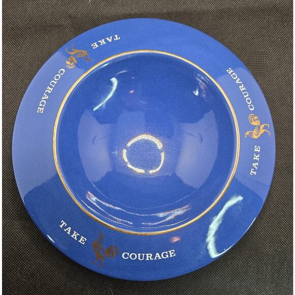 VINTAGE TOBACCIANA BREWERIANA Ceramic Ashtray Take Courage (Bitter Beer) 1960s - Picture 2 of 6